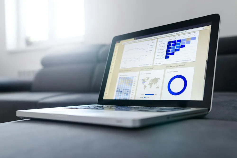 Site analytics open on a laptop