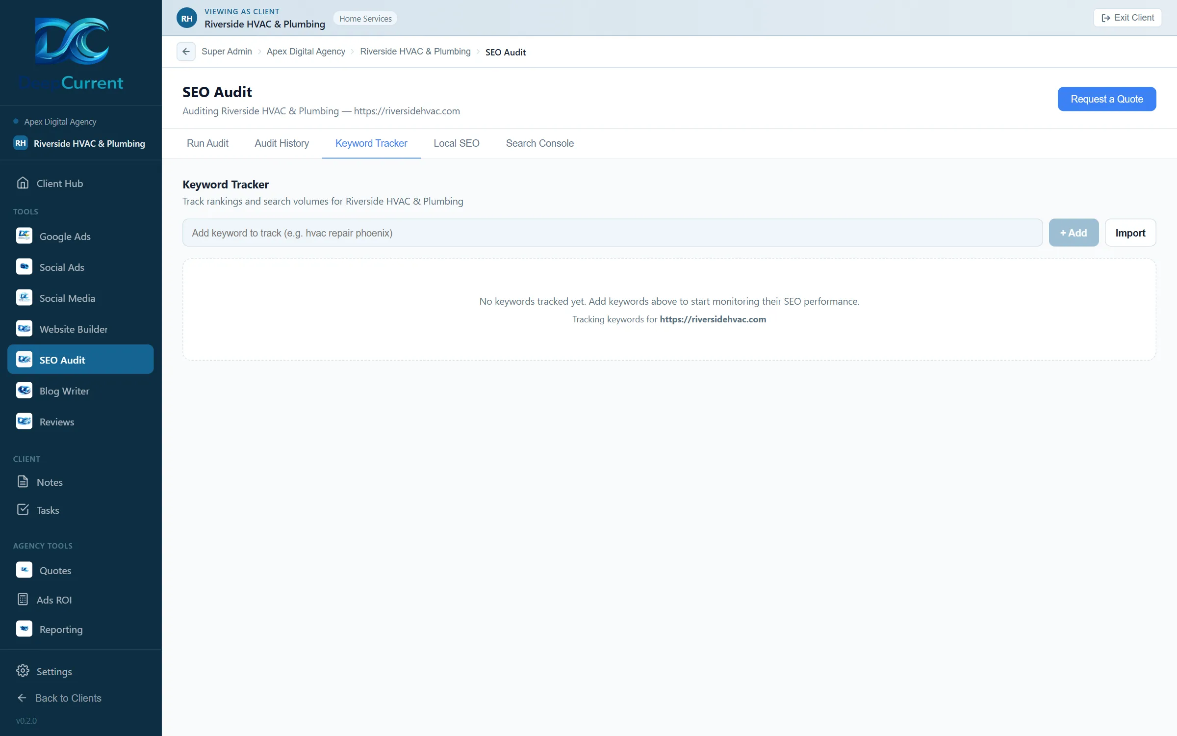 Search ranking positions tracked over time