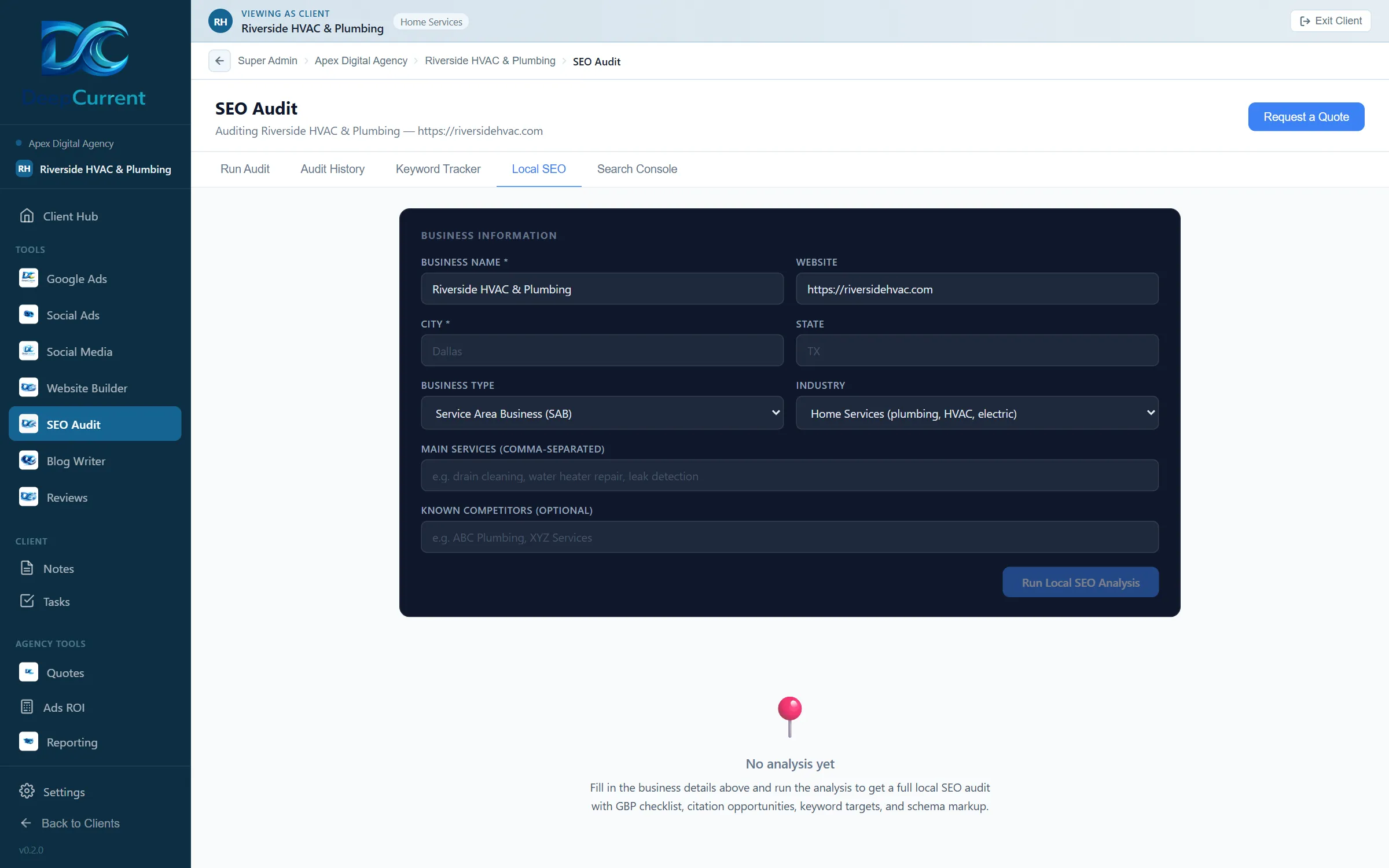 Local search visibility overview